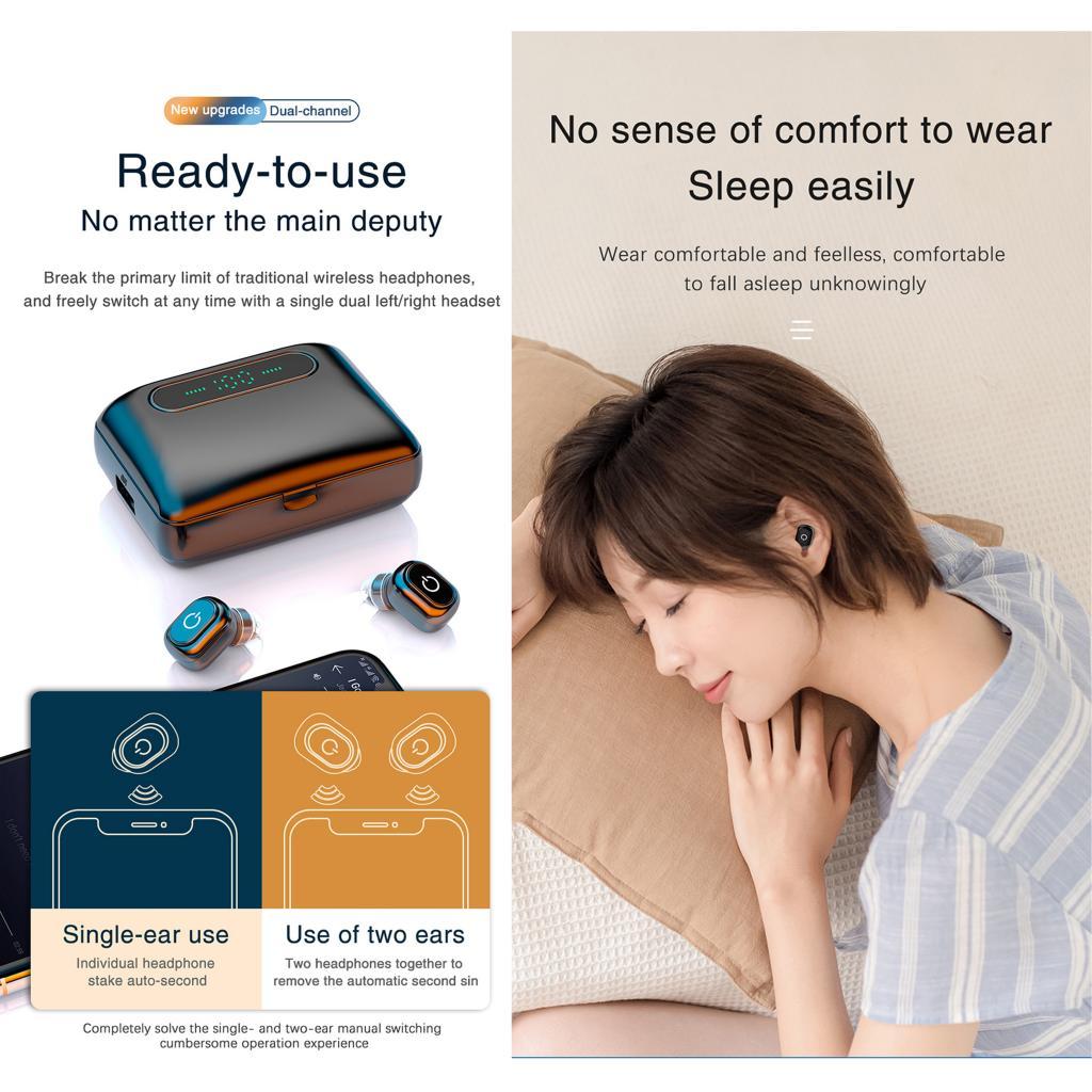 H60 Wireless Bluetooth In-Ear Earphone Earbud Noise Cancelling Black