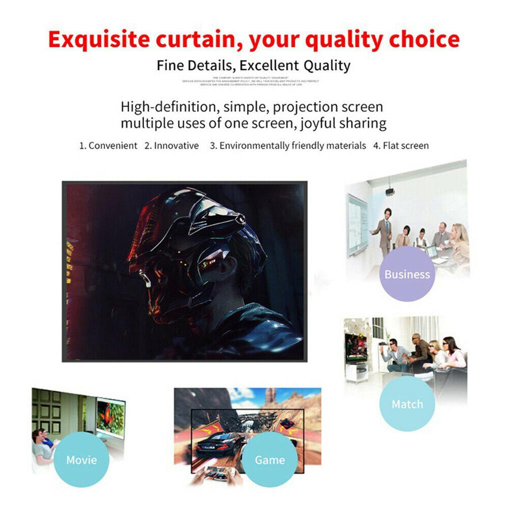Portable Folding Projector Screen Home Theater Outdoor Camping 120 inch 4:3