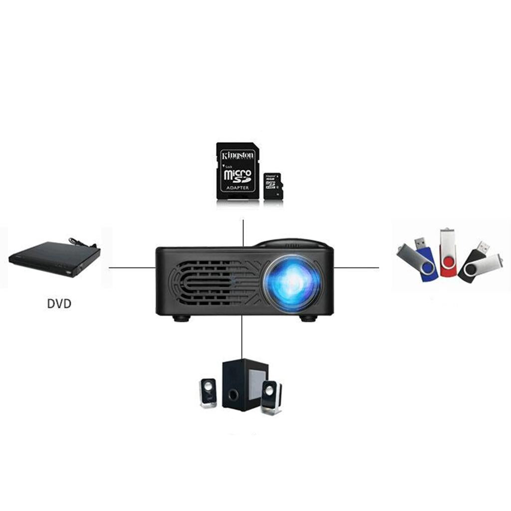 New Home Theater Cinema HDMI Portable HD Projector Entertainment Black