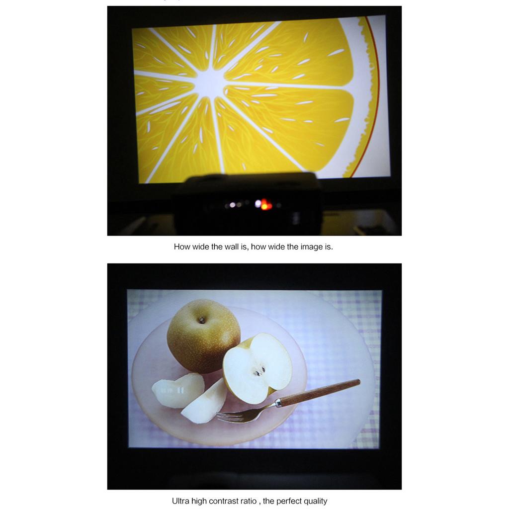 New Home Theater Cinema HDMI Portable HD Projector Entertainment Black