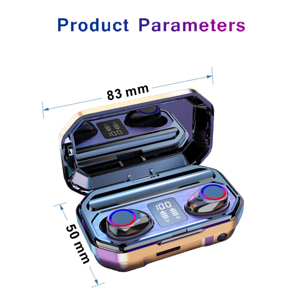 3500mAh LED Bluetooth Wireless Headphones In-Ear Earbuds Headsets Black