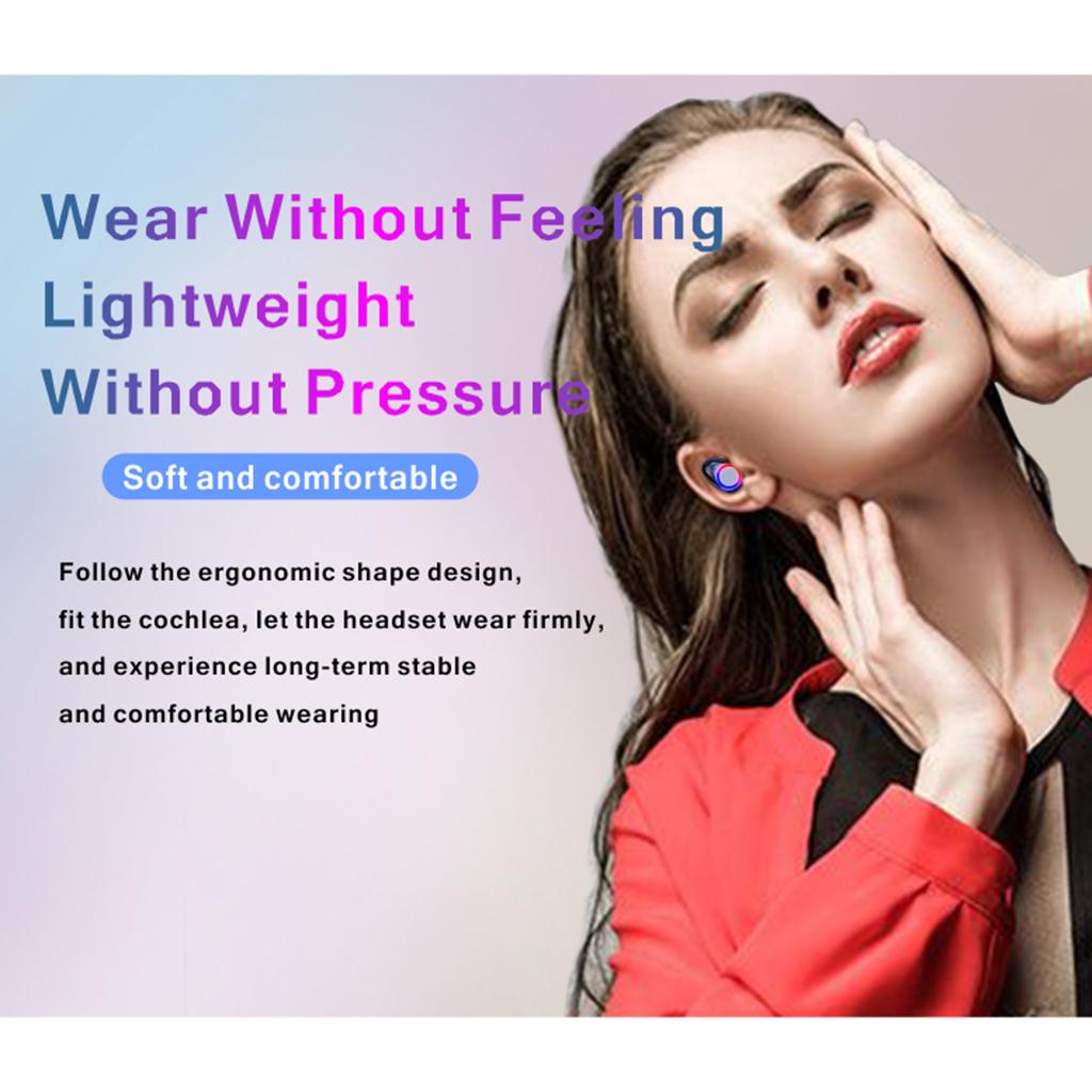 3500mAh LED Bluetooth Wireless Headphones In-Ear Earbuds Headsets Black