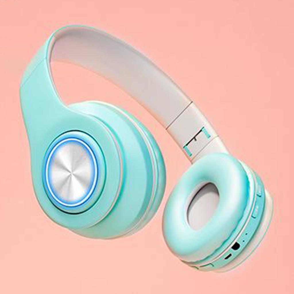Macaron LED Noise Cancelling Headphones Bluetooth Headsets with Mic Yellow