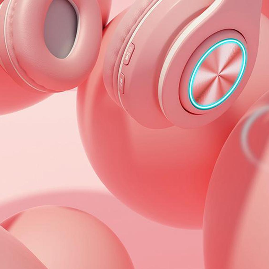 Macaron LED Noise Cancelling Headphones Bluetooth Headsets with Mic Yellow