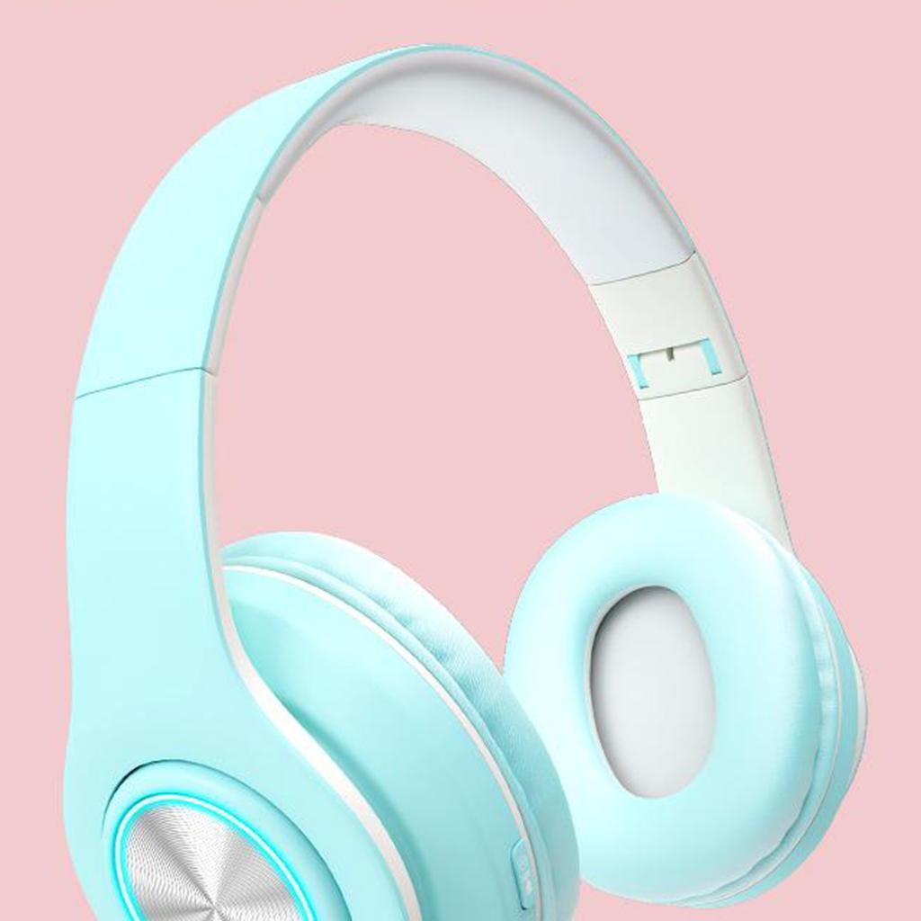 Macaron LED Noise Cancelling Headphones Bluetooth Headsets with Mic Yellow