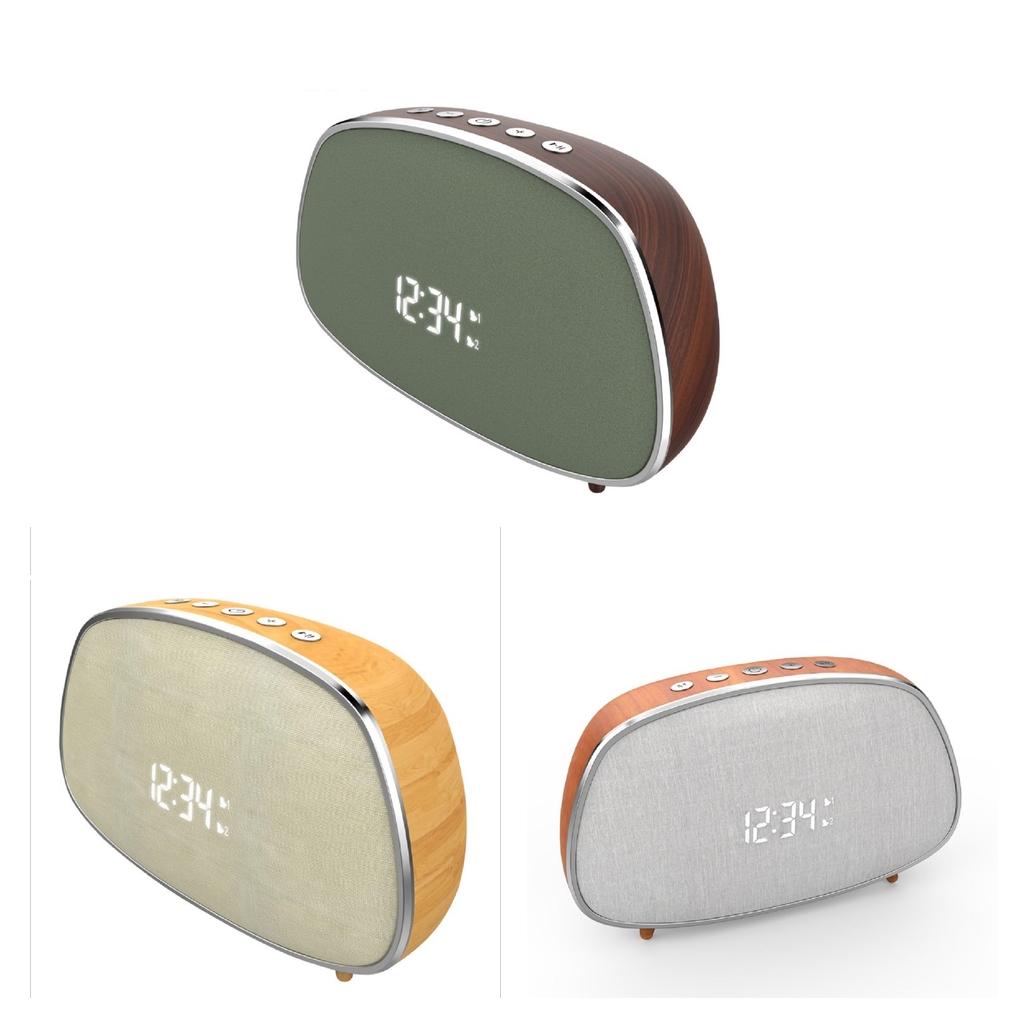 Wireless Bluetooth Portable Speaker FM Radio Digital LED Alarm Clock Orange