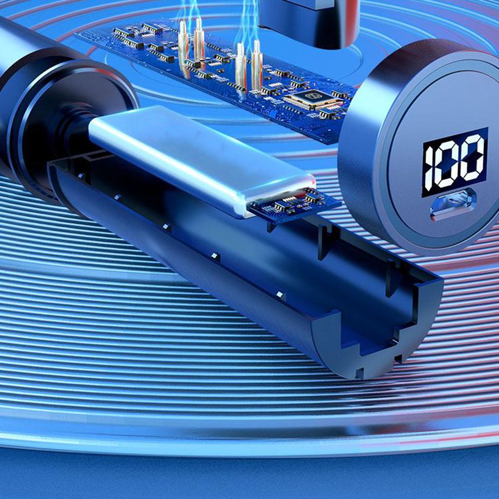 TWS Binaural Wireless Bluetooth 5.0 Sports Earbuds LED Power Display White