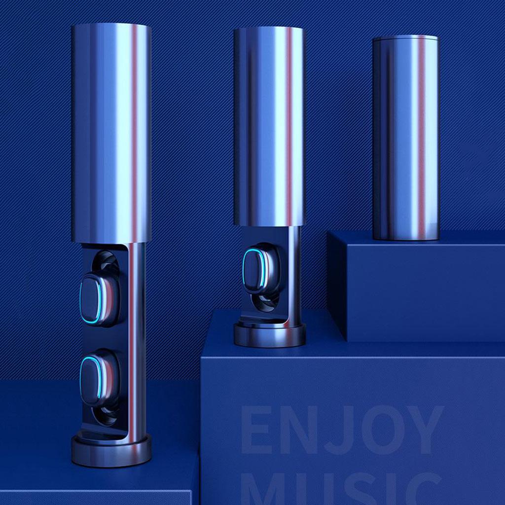 TWS Binaural Wireless Bluetooth 5.0 Sports Earbuds LED Power Display White