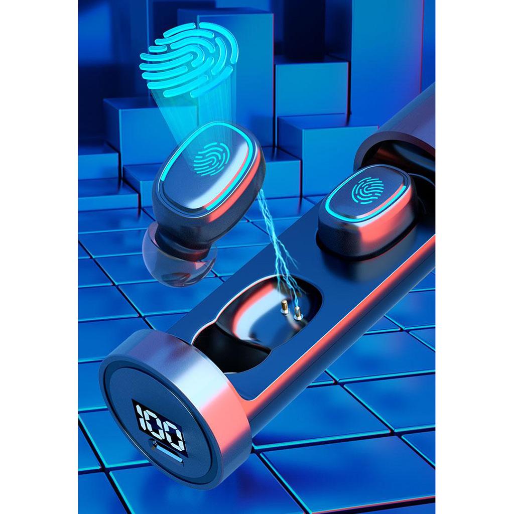 TWS Binaural Wireless Bluetooth 5.0 Sports Earbuds LED Power Display Black