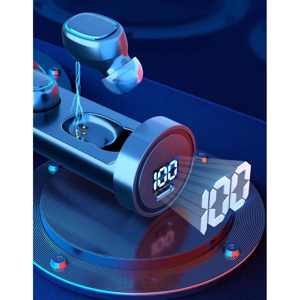 TWS Binaural Wireless Bluetooth 5.0 Sports Earbuds LED Power Display Black