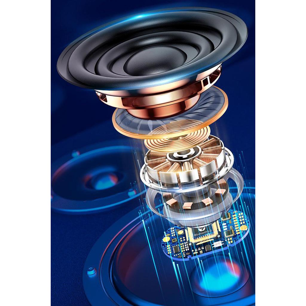 TWS Binaural Wireless Bluetooth 5.0 Sports Earbuds LED Power Display Black