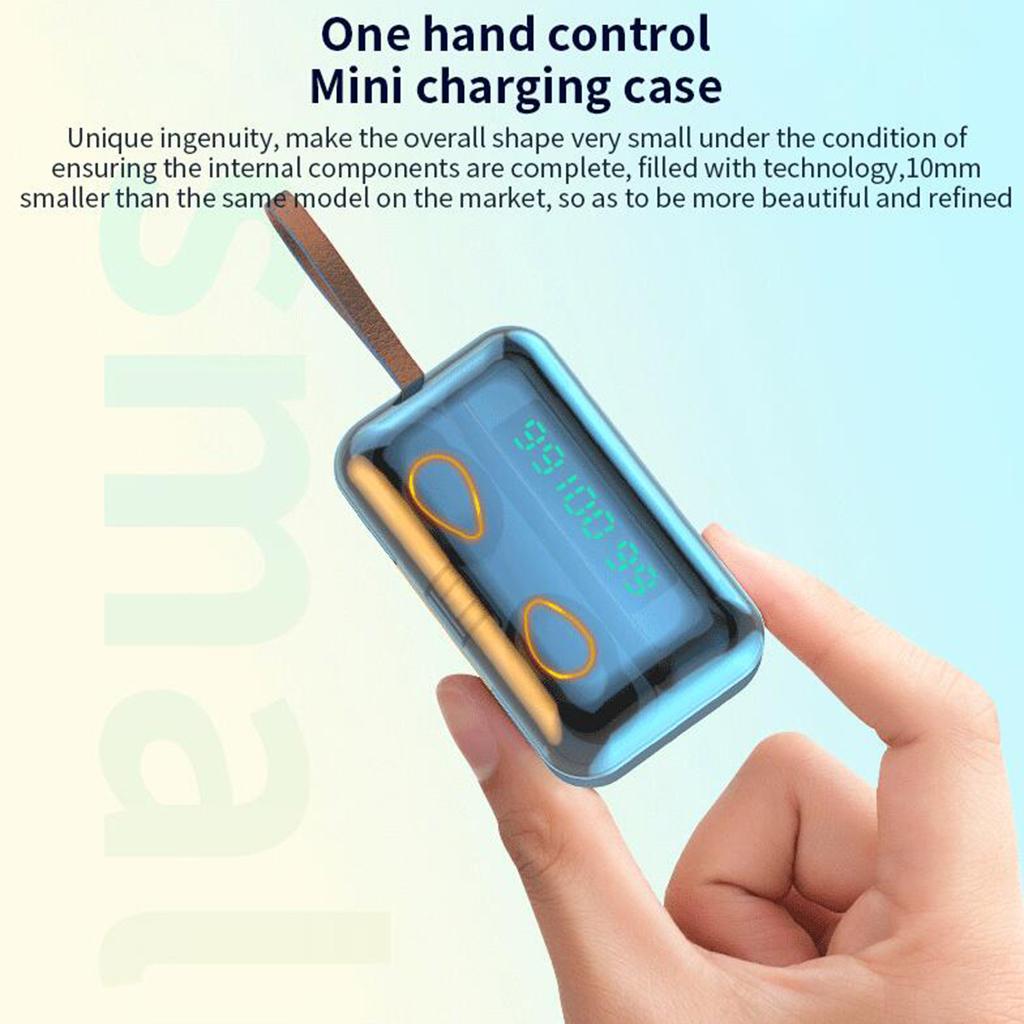 F9 TWS5.0 Stereo Wireless Earbuds with Large Capacity LED Display Case