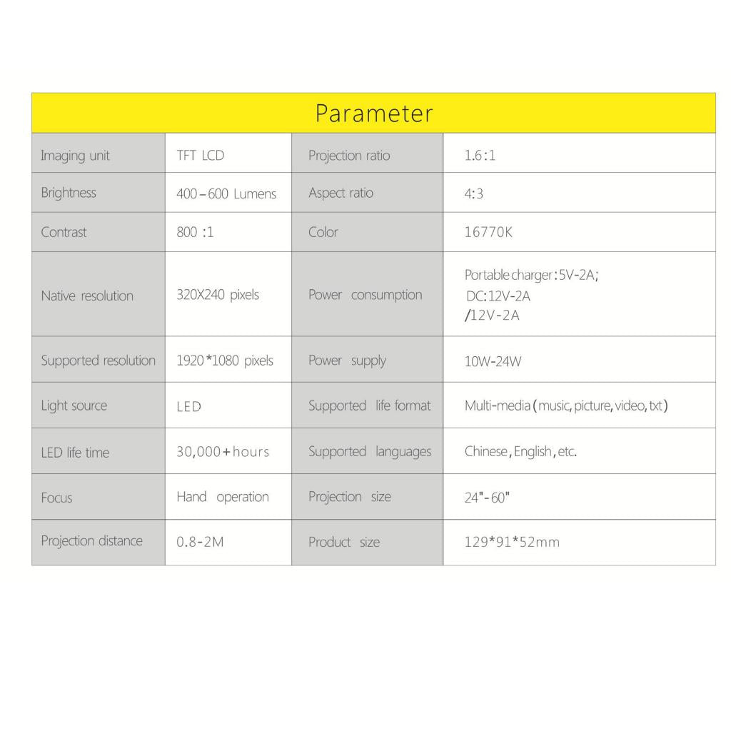 Professional Home Theater Cinema Mini Portable Movie 1080P Projector UK Plug