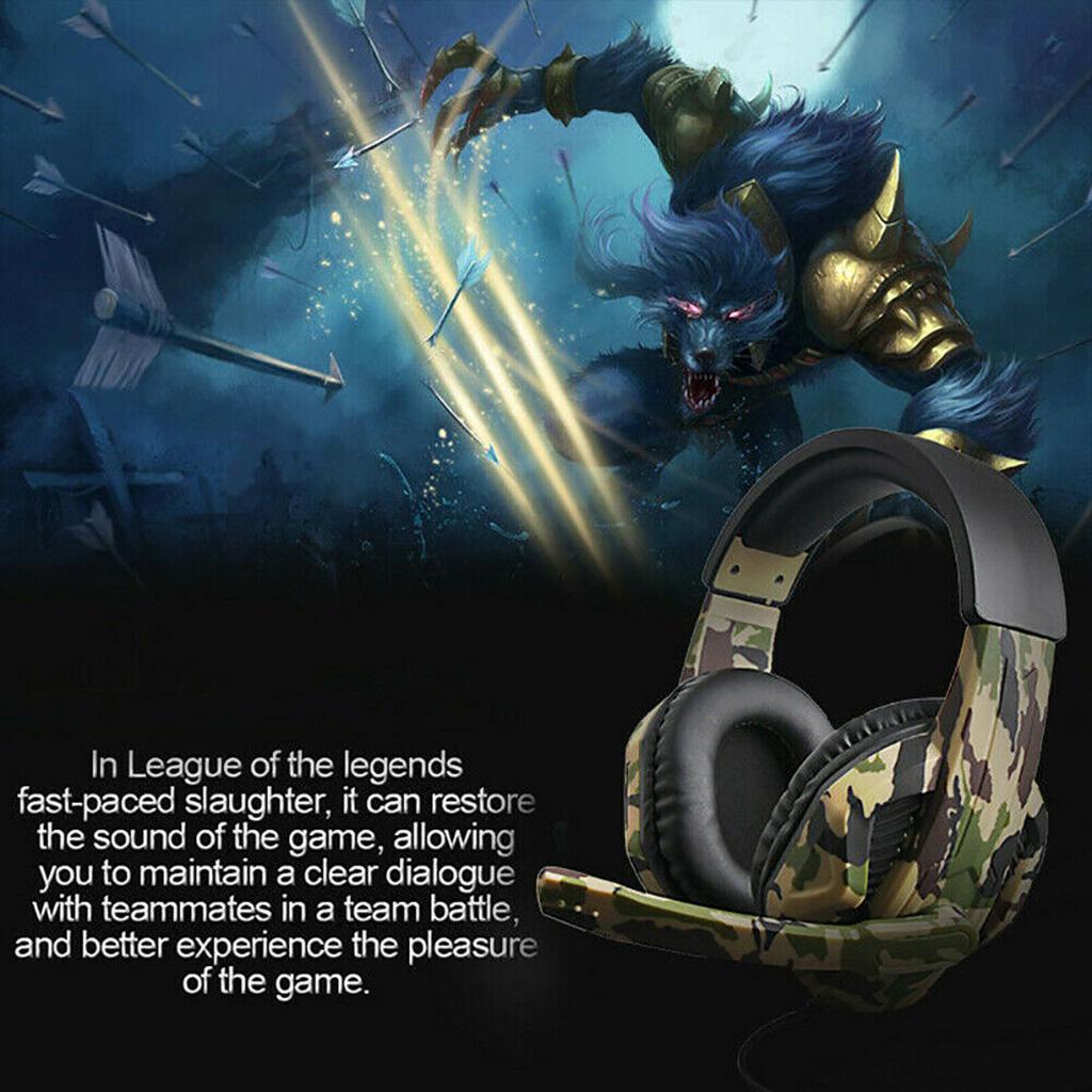 Camo Stereo 3.5mm Wired Gaming Headset with Mic for PS4 NS Xbox One 360