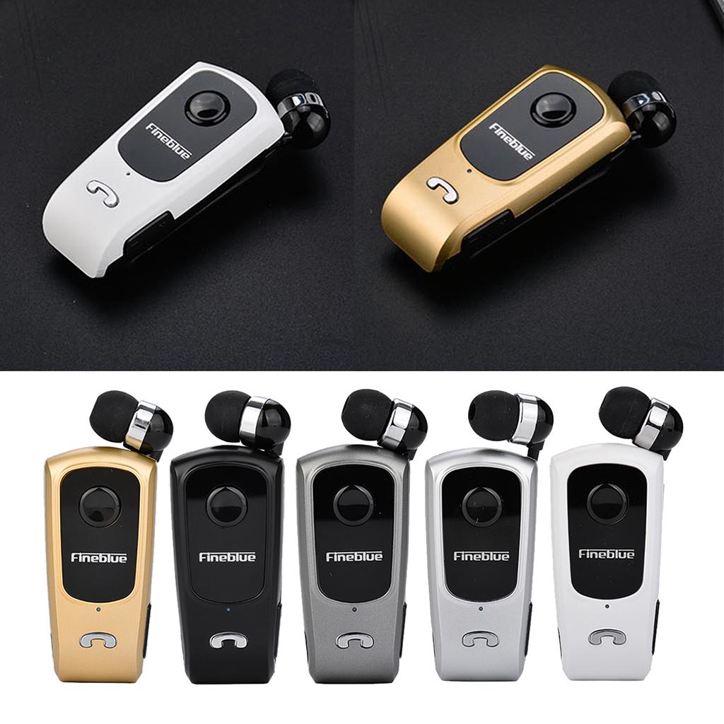 Fineblue Bluetooth Headset Collar Clip Earphone Universal Earpiece Black
