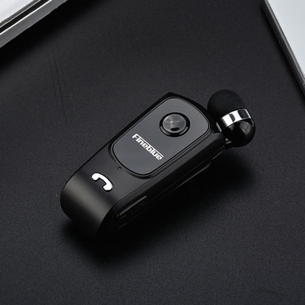Fineblue Bluetooth Headset Collar Clip Earphone Universal Earpiece Black
