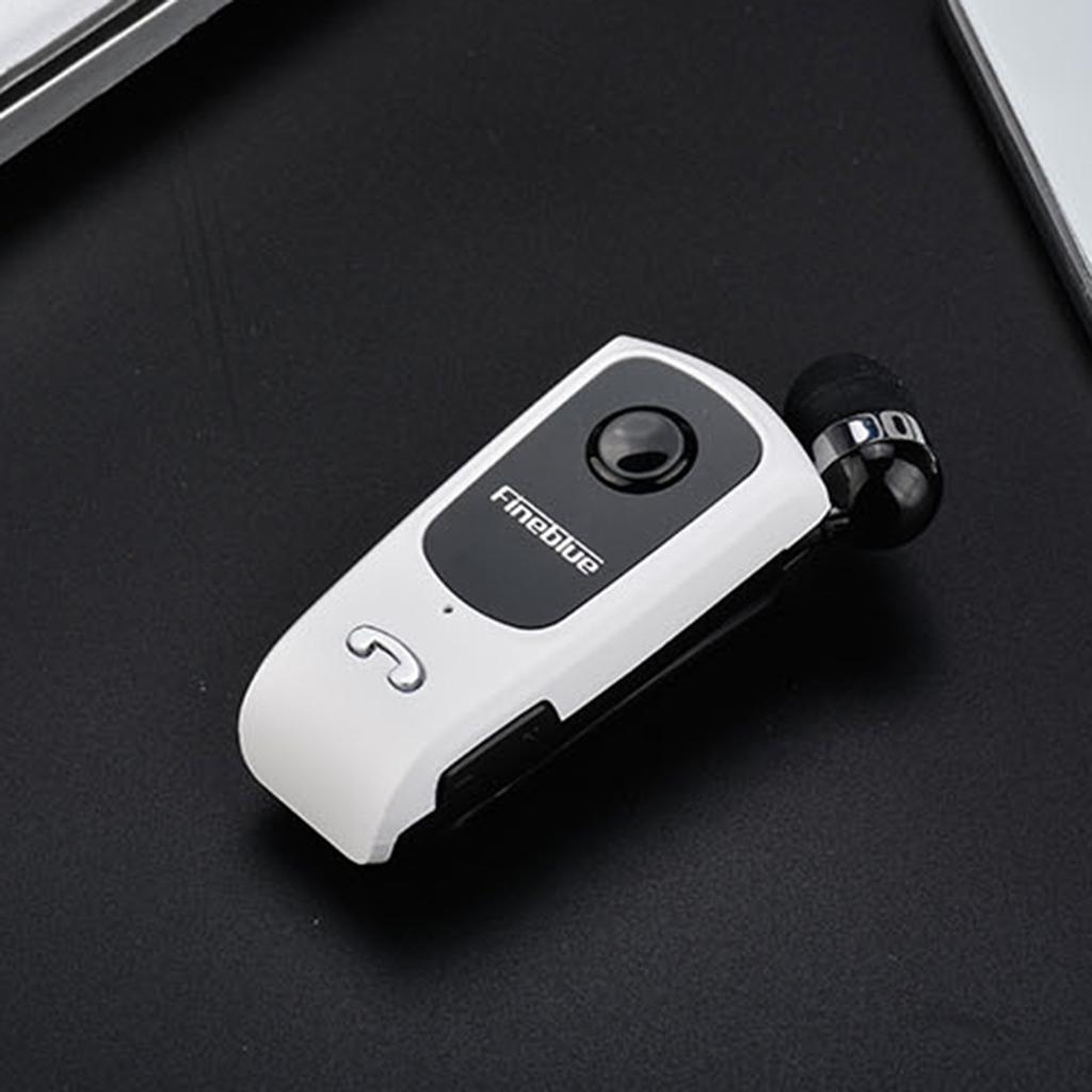 Fineblue Bluetooth Headset Collar Clip Earphone Universal Earpiece White
