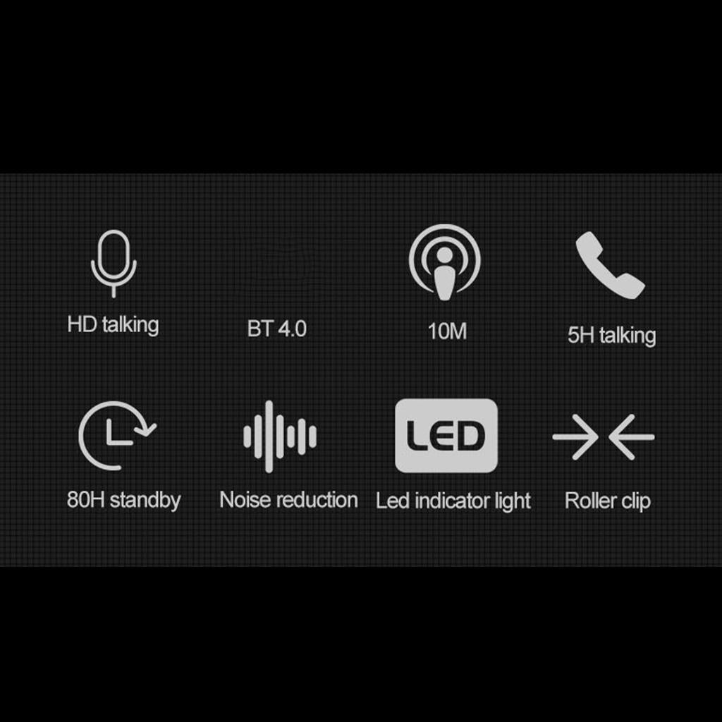 Fineblue Bluetooth Headset Collar Clip Earphone Universal Earpiece White