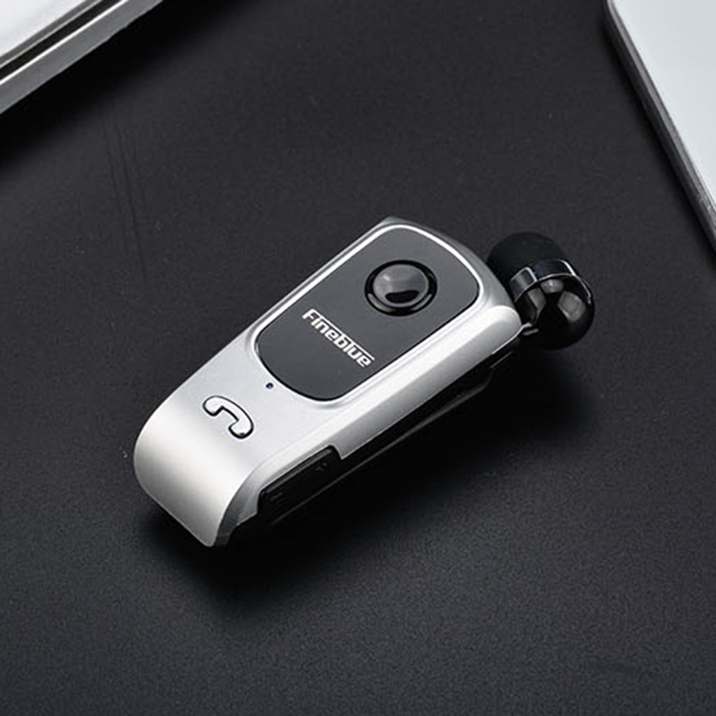 Fineblue Bluetooth Headset Collar Clip Earphone Universal Earpiece Silver