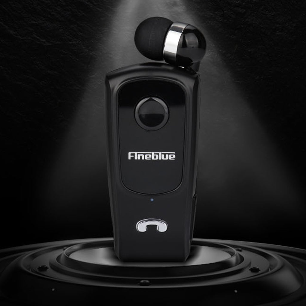 Fineblue Bluetooth Headset Collar Clip Earphone Universal Earpiece Silver