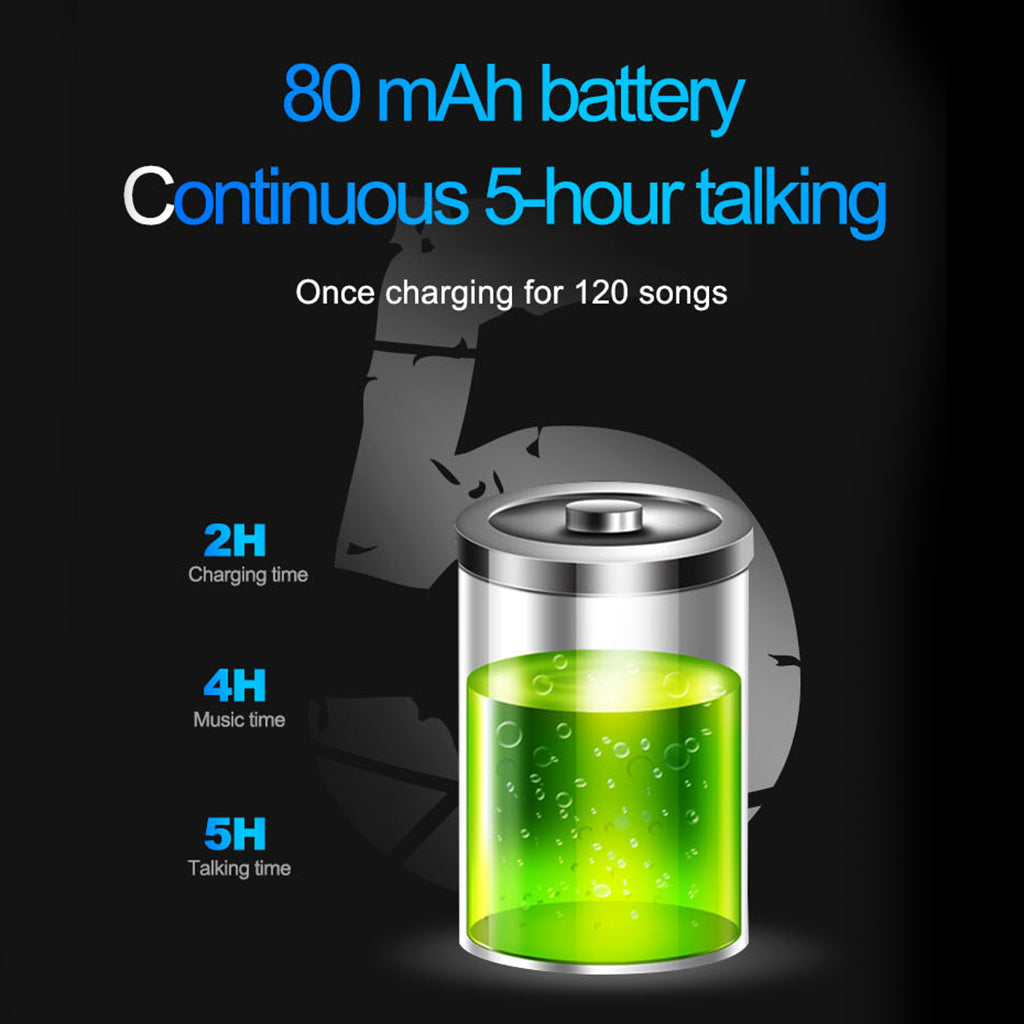 Fineblue Bluetooth Headset Collar Clip Earphone Universal Earpiece Silver