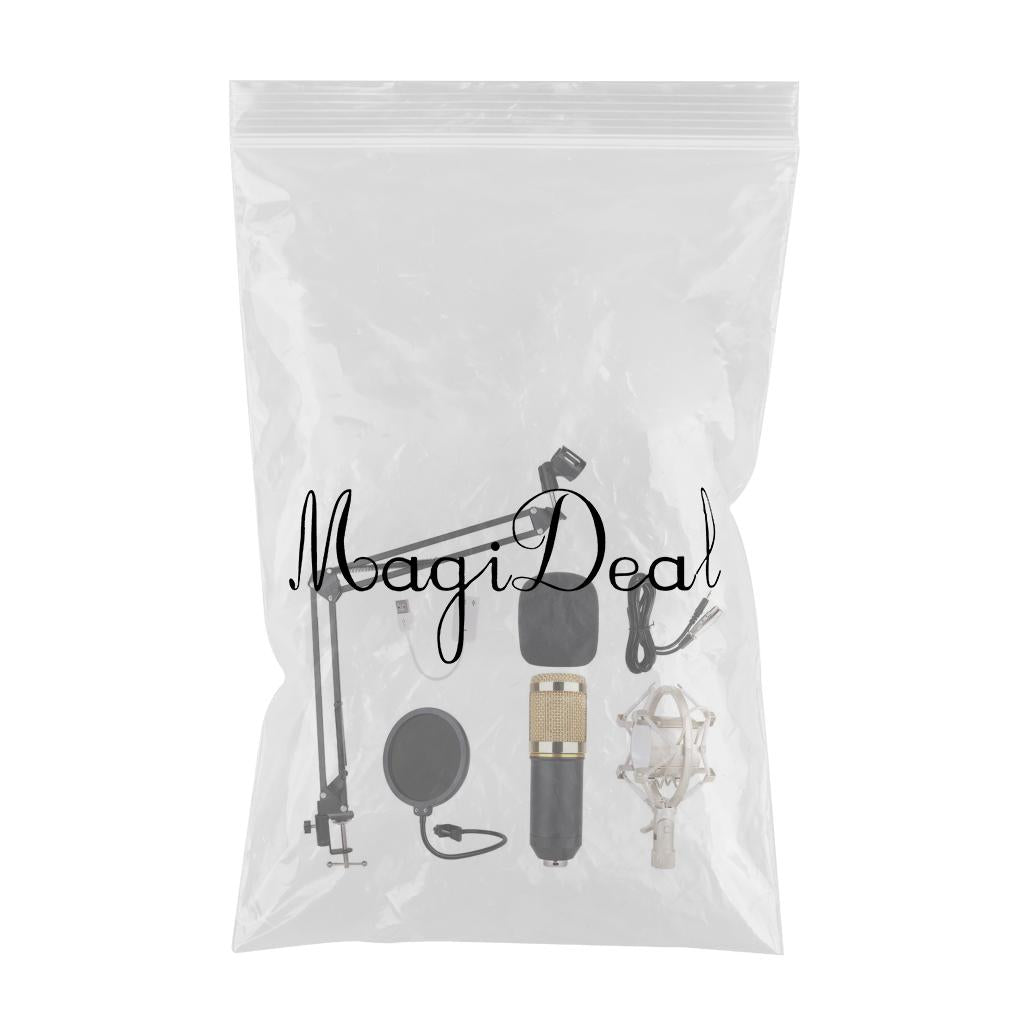 Condenser Microphone Kit BM-800 with Adjustable Mic Suspension Bracket Black