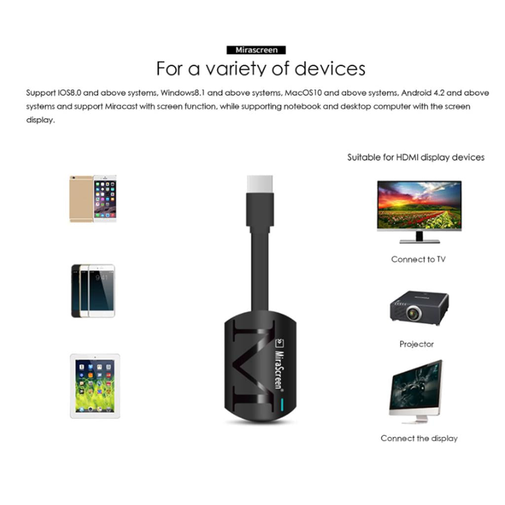 1080 Wireless Wifi Mobile Phone Screen TV Adapter HDMI Mirror Display Dongle