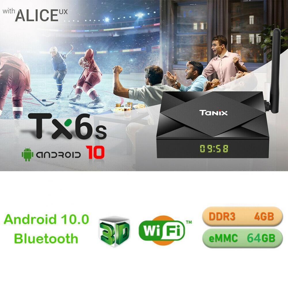 TX6S Android 10.0 Antenna TV H616 G31 MP2 Dual WiFi 4GB + 64GB US