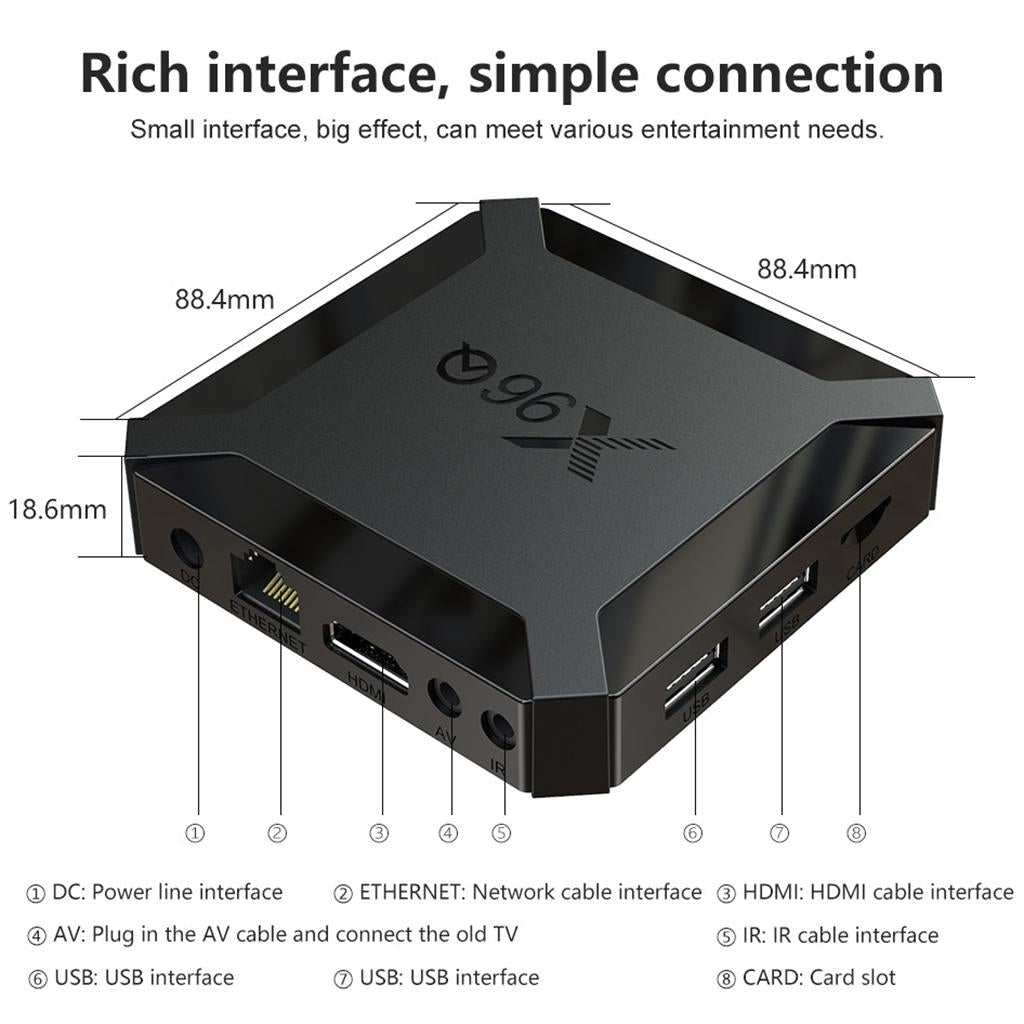X96Q Android 10.0 Quad Core Smart HD 4K Media Player 2GB+16GB US Plug
