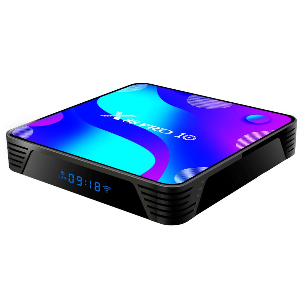 4K Ultra HD X88 PRO 10 Quad Core Smart Media Player RK3318  4G+64G US Plug