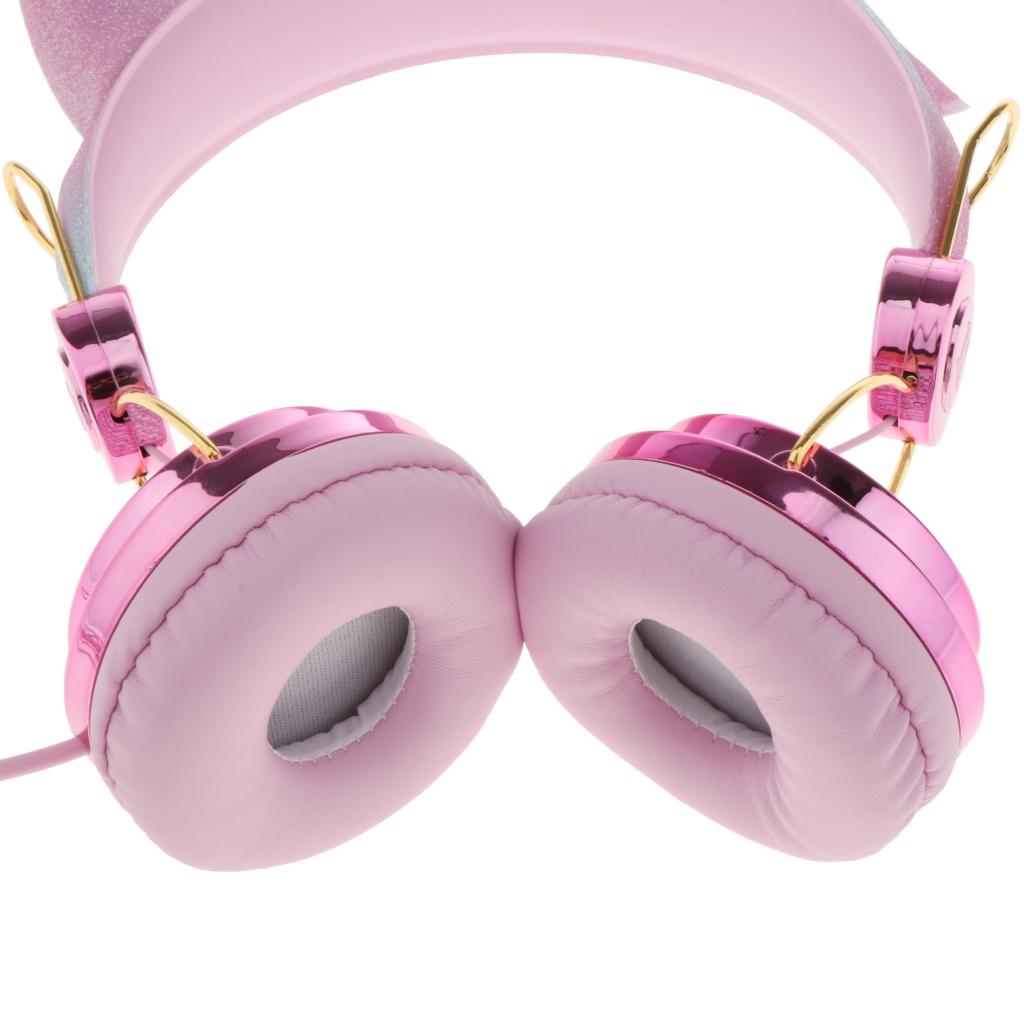 Unicorn Headphone With Microphone Girls Kids Stereo Earphone Headset Pink 1