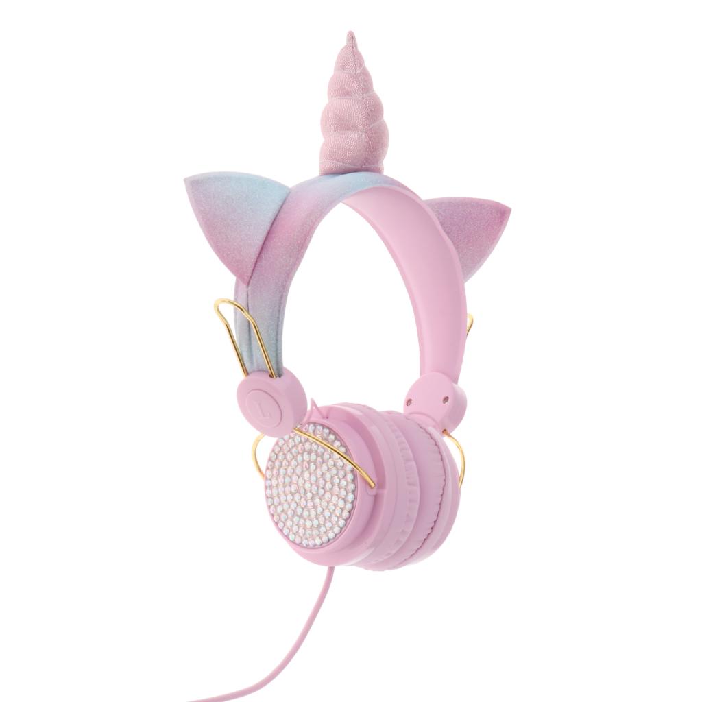 Unicorn Headphone With Microphone Girls Kids Stereo Earphone Headset Pink 2