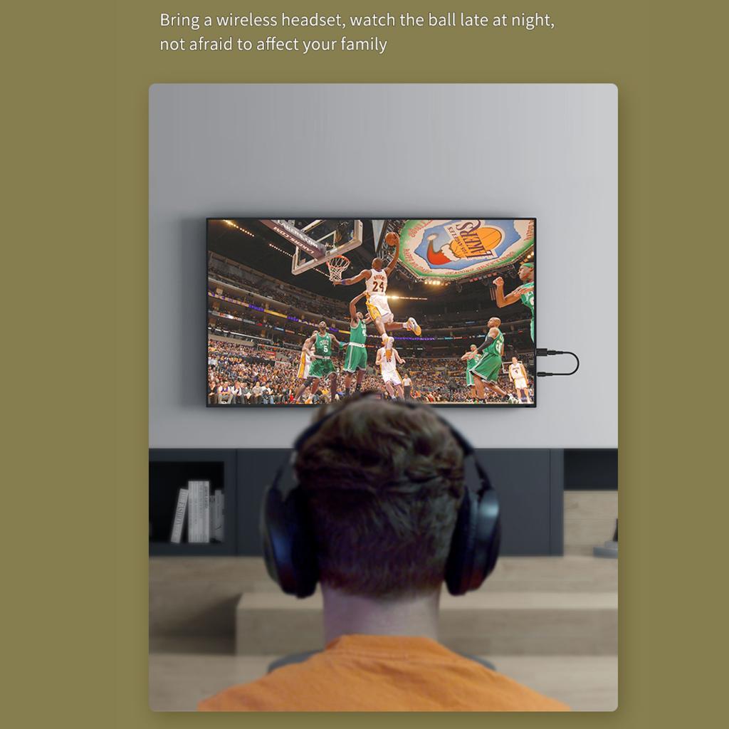 2in1 USB Bluetooth 5.0 Audio Transmitter Receiver Adapter for TV PC Car AUX