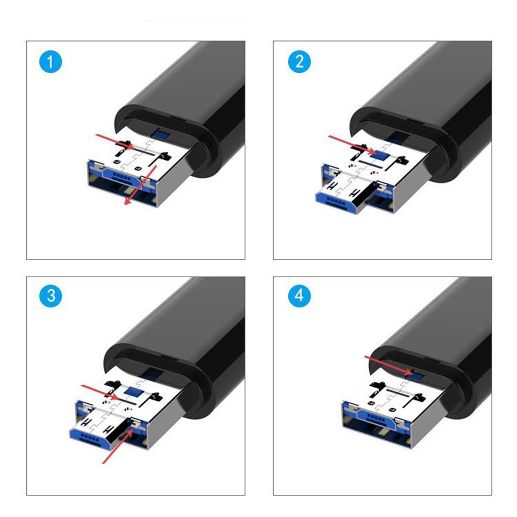 Memory Card Reader Micro USB OTG Adapter TF Card Adapter Black