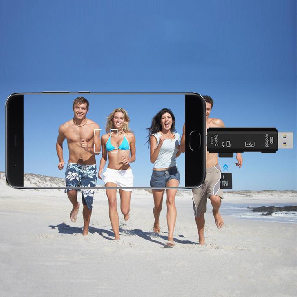 Memory Card Reader Micro USB OTG Adapter TF Card Adapter White