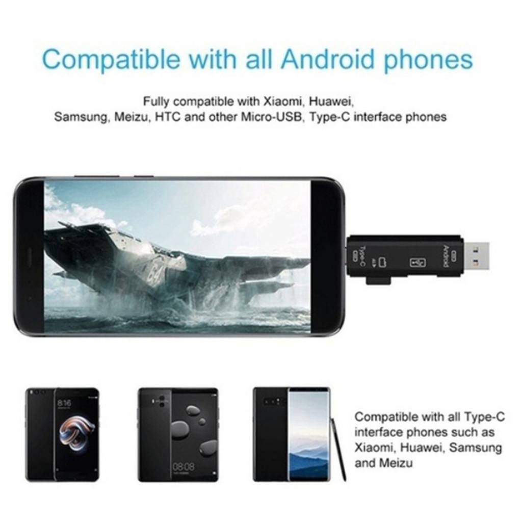 Memory Card Reader Micro USB OTG Adapter TF Card Adapter White