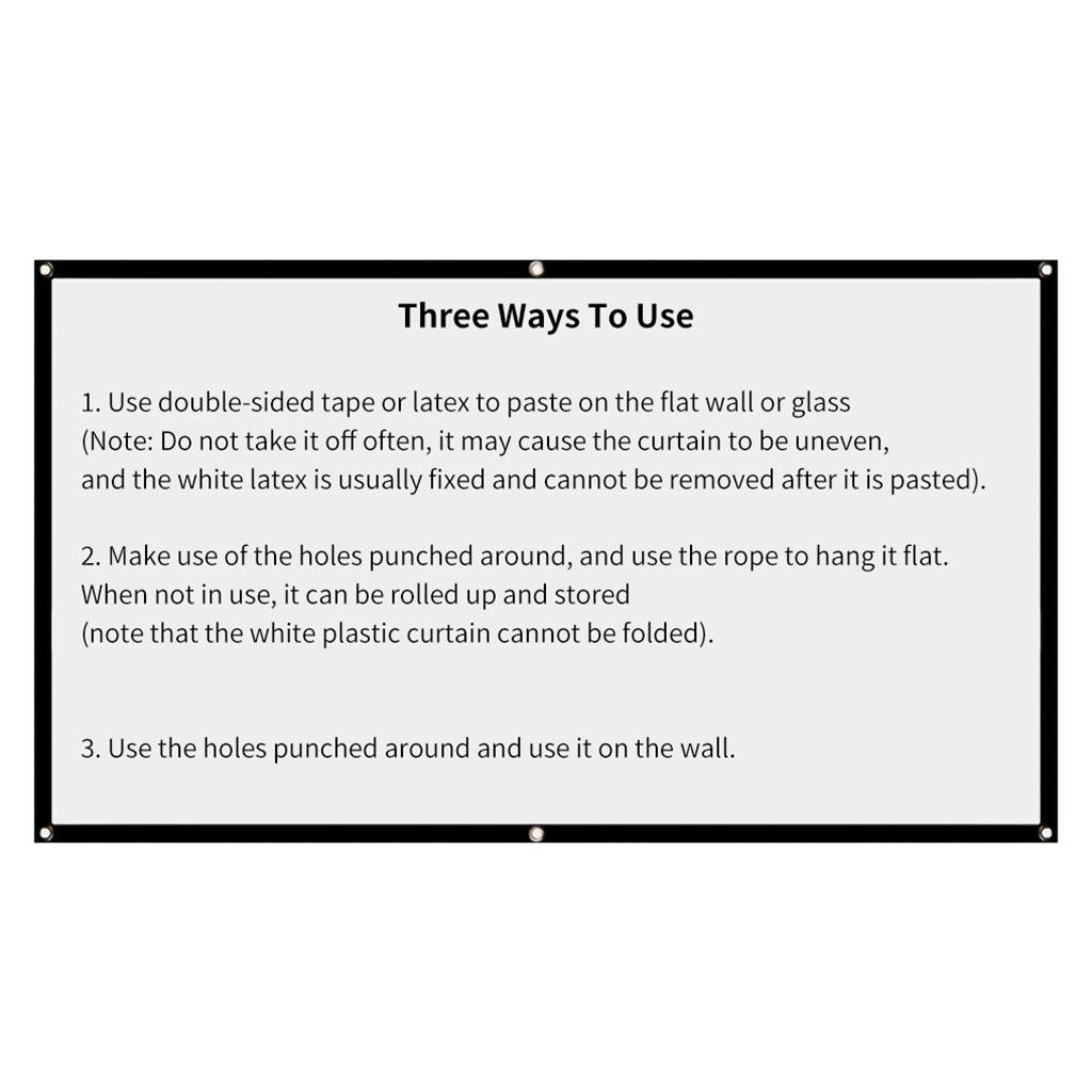 Foldable Movie Projection Screen for Home Theater 84 in(186x105cm) 16:9