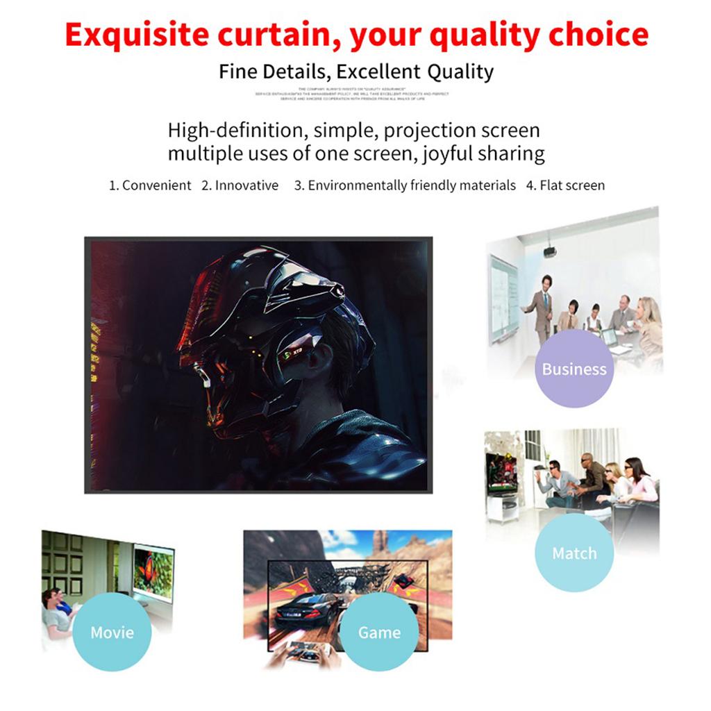 Foldable Movie Projection Screen for Home Theater 84 in(172x128cm) 4:3