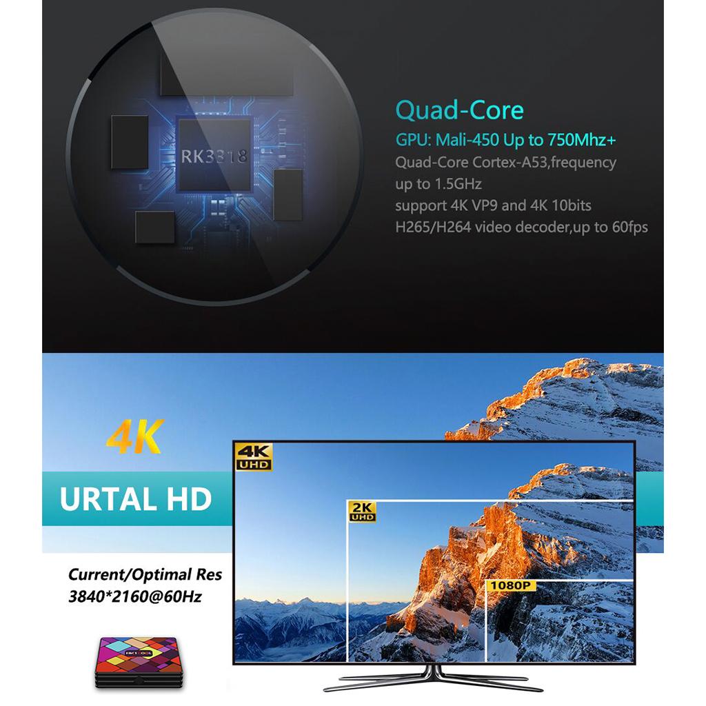 HK1 COOL Android 9.0 Box RK3318 Quad-Core 2.4G/5G Set Top Box 4GB+64GB EU