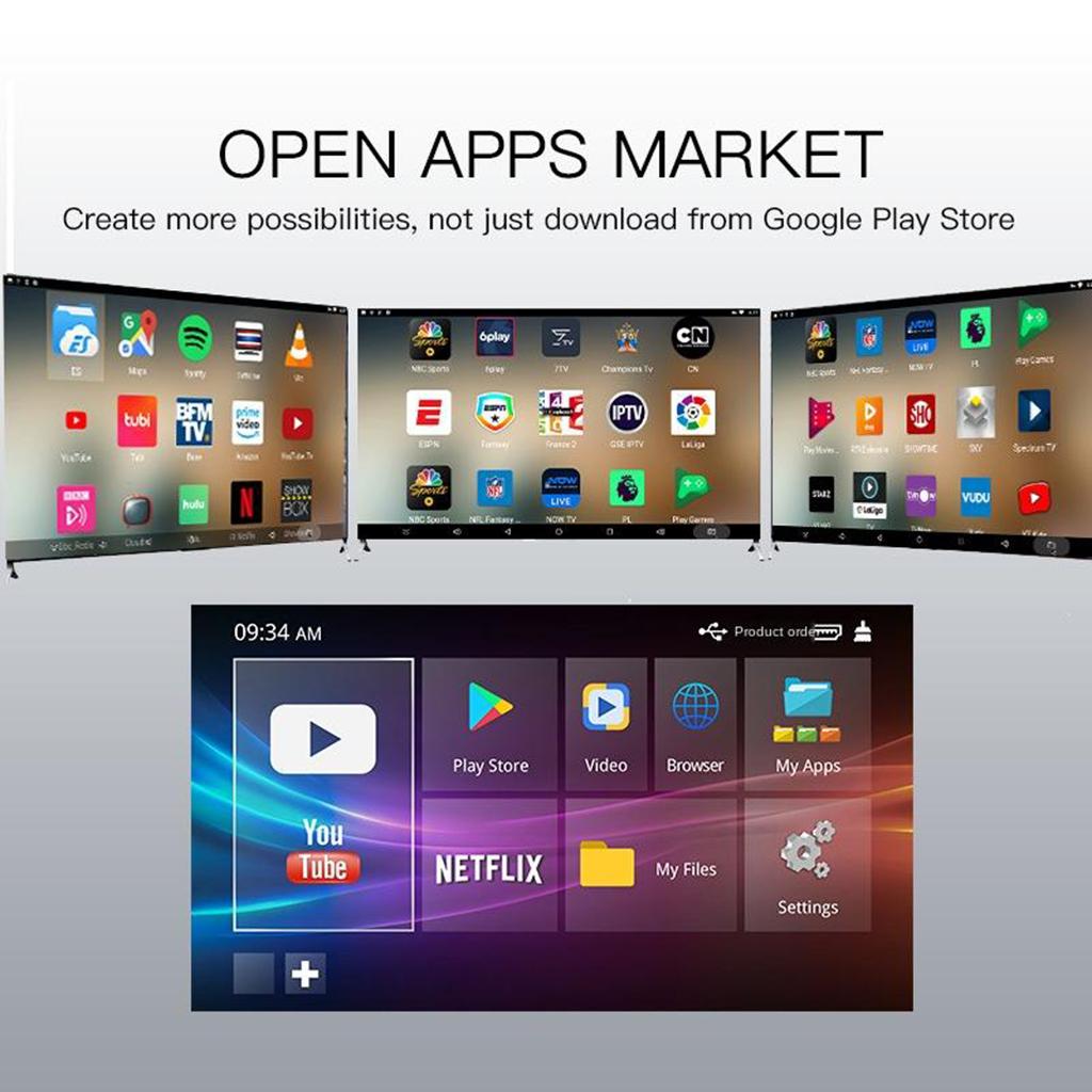 Android 10 Media Player 3D Video Wifi Bluetooth Smart Top Box 2GB+16GB EU