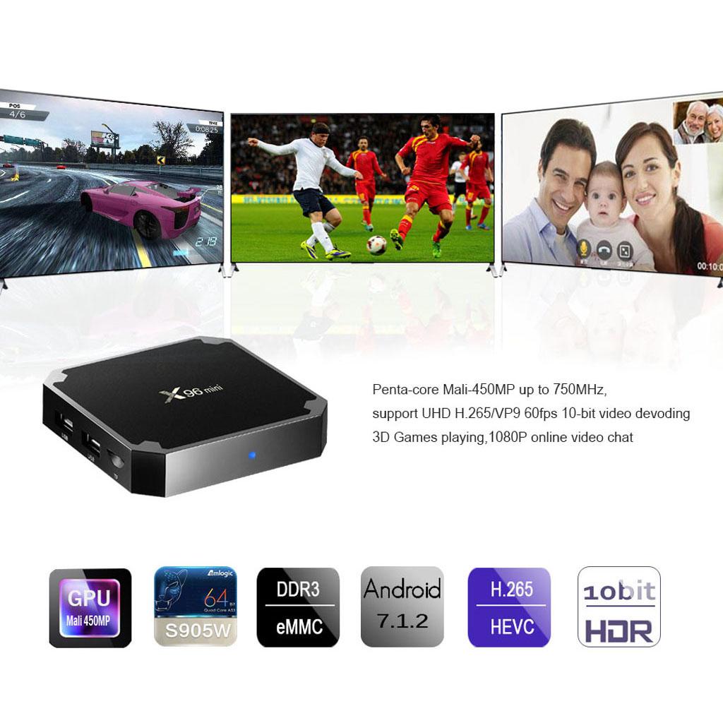 MINI Android7.1 Smart Box S905W Quad Core H.265 HD Medien 2GB+16GB