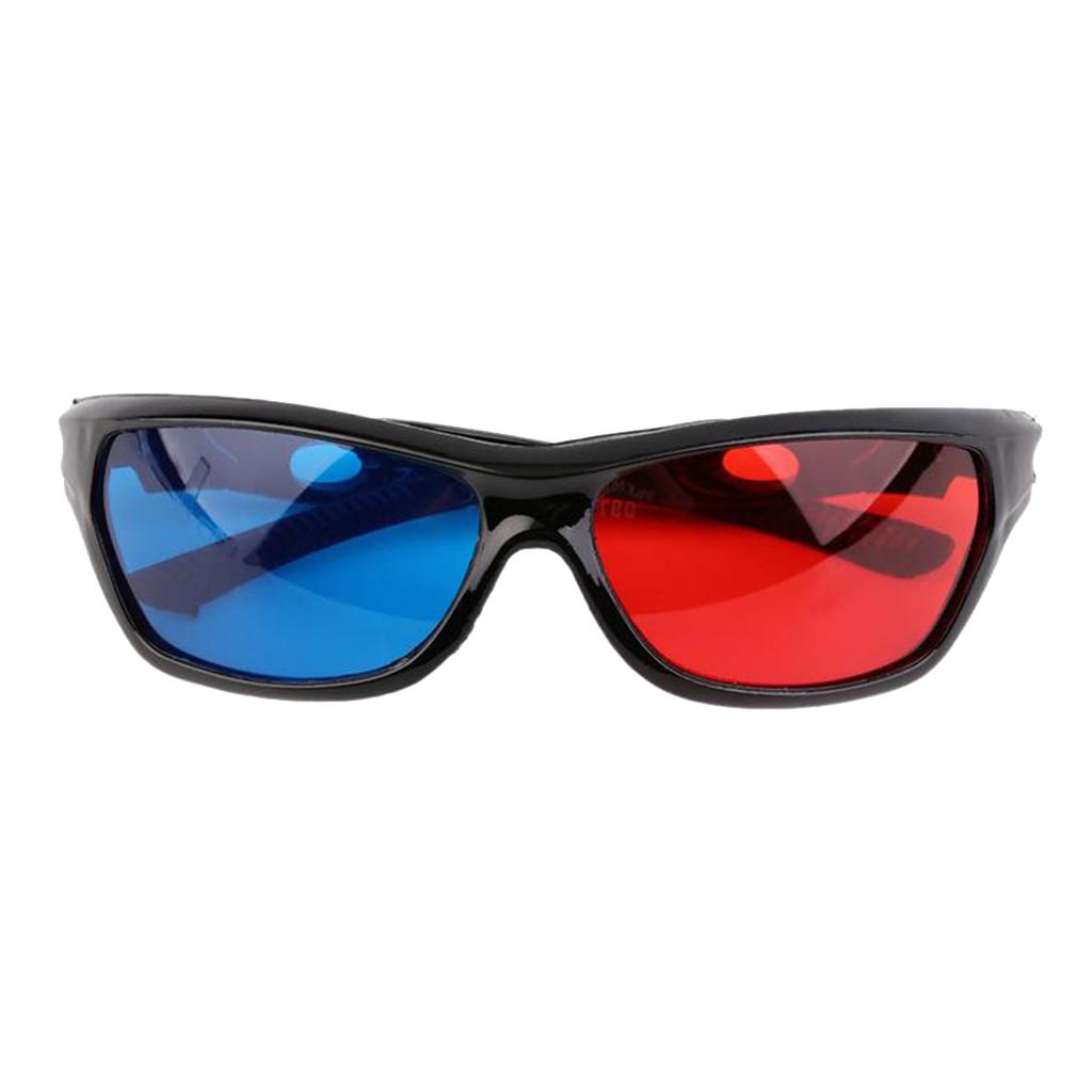 Black Frame Red Blue 3D Glasses For Dimensional Anaglyph Movie Game DVD