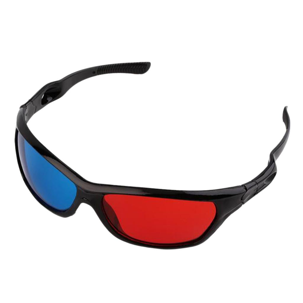 Black Frame Red Blue 3D Glasses For Dimensional Anaglyph Movie Game DVD