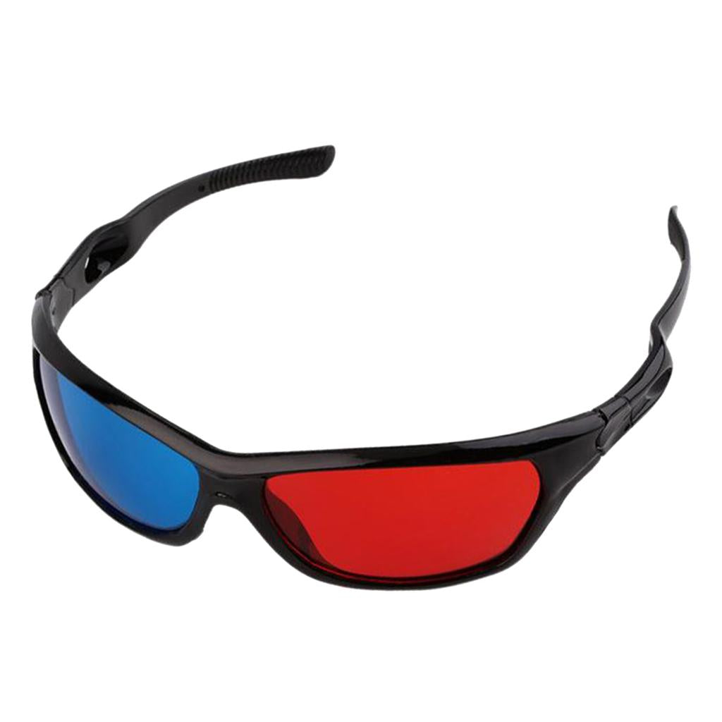 Black Frame Red Blue 3D Glasses For Dimensional Anaglyph Movie Game DVD