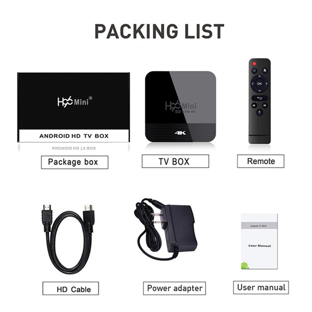 Android Box H96 Mini H8 TV Media Player 2.4G/5G Wifi BT4.0 EU Plug 1+8G