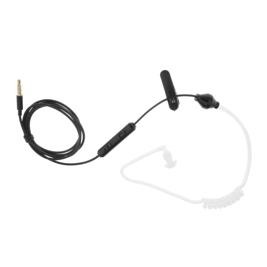 Air Tube Monaural In Ear Earphone Anti-radiation Headset 3.5mm Black