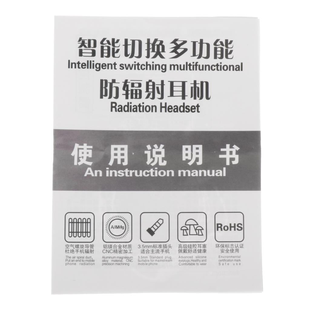 Air Tube Monaural In Ear Earphone Anti-radiation Headset 3.5mm Clear