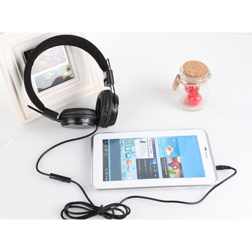 EP05 3.5mm Wired Headphones w/ Mic Headset For Phone Computer PC Purple