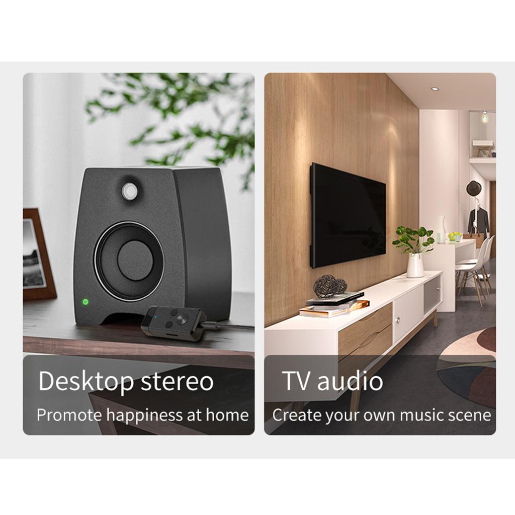 Mini Portable Bluetooth Receiver 3.5mm AUX Bass Audio Stereo Music Adapter