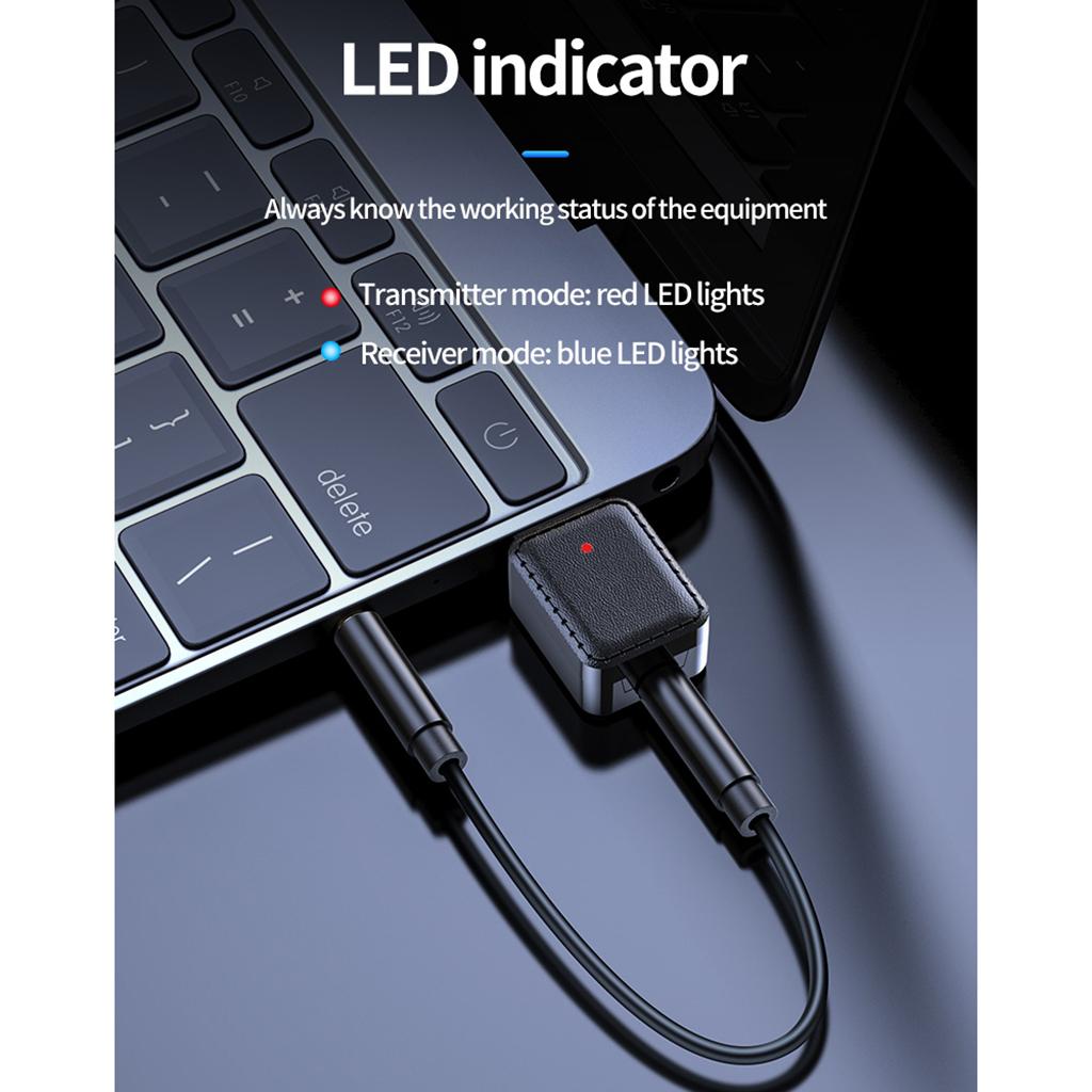 Wireless USB Bluetooth 5.0 Receiver Transmitter 3.5mm Adapter for Car TV PC